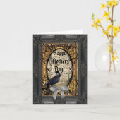Carte Fête des mères de corneilles gothiques romantiques (Fleur jaune)