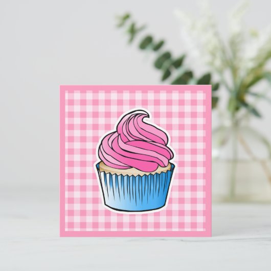 Carte Fête des mères de Cupcake rose (Debout devant)