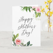 Carte Fête des mères de fleurs roses douces (Fleur jaune)