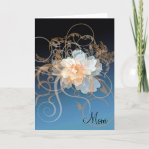 Carte Fête des Mères de Flore Bleue et Pêche
