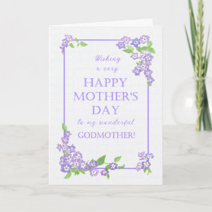 Carte Fête des Mères de Godmère Joli Mauve Fleurs Phlox