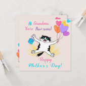 Carte Fête des mères de grand-mère mignonne Kitty Ballon (Devant/Arrière en situation)
