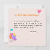 Carte Fête des mères de grand-mère mignonne Kitty Ballon (Dos)