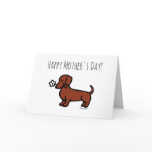 Fête des Mères de la Fleur minuscule Dachshund Smo