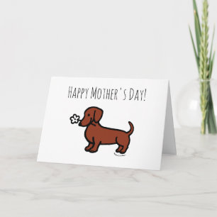 Carte Fête des Mères de la Fleur minuscule Dachshund Smo