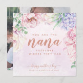 Carte Fête des mères de la florale d'aquarelle pour la c (Devant / Derrière)