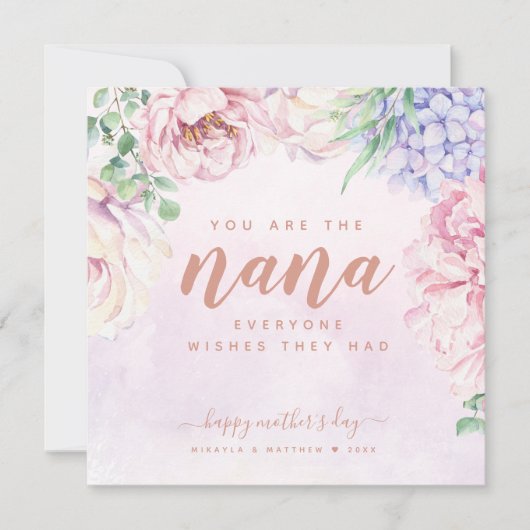 Carte Fête des mères de la florale d'aquarelle pour la c (Devant)