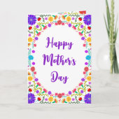 Carte Fête des Mères de la Frame Florale Mexicaine Fiest (Devant)