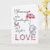 Carte Fête des mères de la petite-fille qui vous douche  (Fleur jaune)