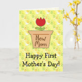 Carte Fête des mères de la première maman, Fleur de tuli (Fleur jaune)