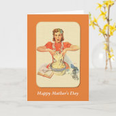 Carte Fête des mères de la Rétro-ménagère (Fleur jaune)