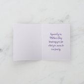 Carte Fête des mères de l'anémone violette (Intérieur)