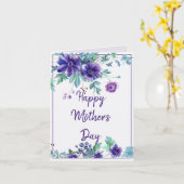 Carte Fête des mères de l'anémone violette (Fleur jaune)