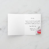 Carte Fête des mères de l'Aquarelle rouge et des fleurs  (Intérieur)