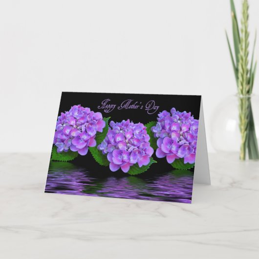 Carte Fête des mères de l'hydrangée violette (Devant)