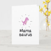 Carte Fête des mères de maman de dinosaure de Mamasaurus (Fleur jaune)