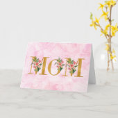 Carte Fête des mères de MOM rose (Fleur jaune)
