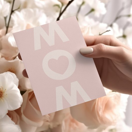 Carte Fête des mères de MOM rose pâle