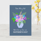 Carte Fête des mères de nous tous Vase des fleurs (Fleur jaune)