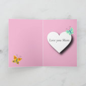 Carte Fête des mères de papillons colorés (Intérieur)