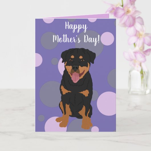Carte Fête des mères de Rottweiler (Orchidée)