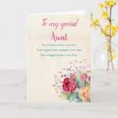 Carte Fête des mères de tante Fleurs d'aquarelle florale (Fleur jaune)