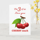 Carte Fête des mères de Triplets, Love You Cherry Many (Fleur jaune)
