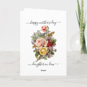 Carte Fête des Mères Design Floral Elegant Greeting Card (Dos)
