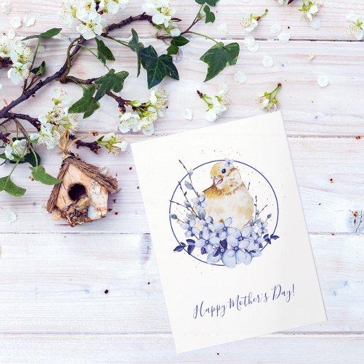 Carte Fête des mères d'oiseaux d'aquarelle