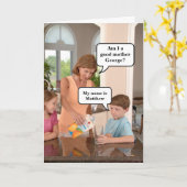 Carte Fête des mères drôle | Anniversaire de maman (Fleur jaune)