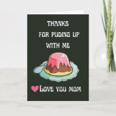 Carte fête des mères drôle dire Parents puding (Devant)