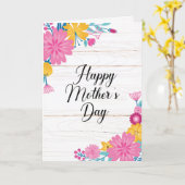 Carte Fête des mères du Bouquet floral (Fleur jaune)