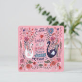 Carte Fête des mères du cygne rose féminin (Debout devant)
