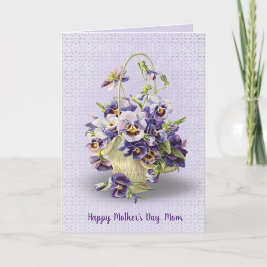 Carte fête des mères du panier de pansons (Devant)