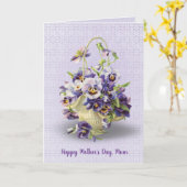 Carte fête des mères du panier de pansons (Fleur jaune)