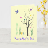 Carte Fête des mères du printemps (Fleur jaune)