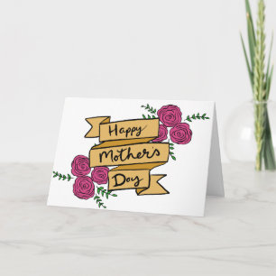 Carte Fête des mères du Rose vintage Floral