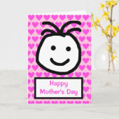 Carte Fête des mères du visage souriant (Fleur jaune)