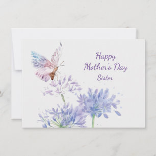 Carte Fête des Mères Elégant Jardin Butterfy Soeur