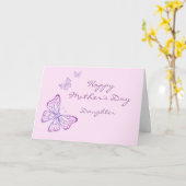 Carte Fête des Mères Élégant Papillons de jardin rose (Fleur jaune)