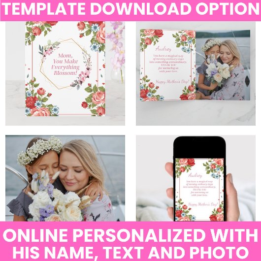 Carte Fête des Mères élégante