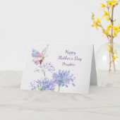 Carte Fête des Mères Élégante Fille des papillons du jar (Fleur jaune)