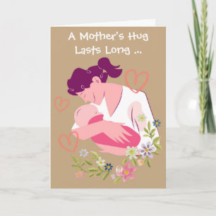Carte Fête des mères en coquille avec maman et bébé