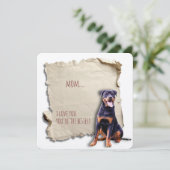 Carte Fête des mères en papier arraché par Rottweiler Ma (Debout devant)