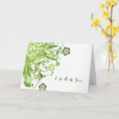 Carte Fête des mères en vert (Fleur jaune)