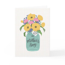 Fête des Mères Épouse avec un pot Mason de fleurs