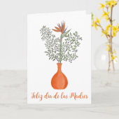 Carte Fête des Mères Espagnole Heureuse Strelitzia regin (Fleur jaune)