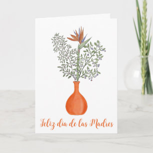 Carte Fête des Mères Espagnole Heureuse Strelitzia regin