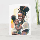 Carte Fête des mères et des bébés afro-américains (Devant)