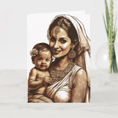 Carte Fête des mères et des bébés indiens (Devant)